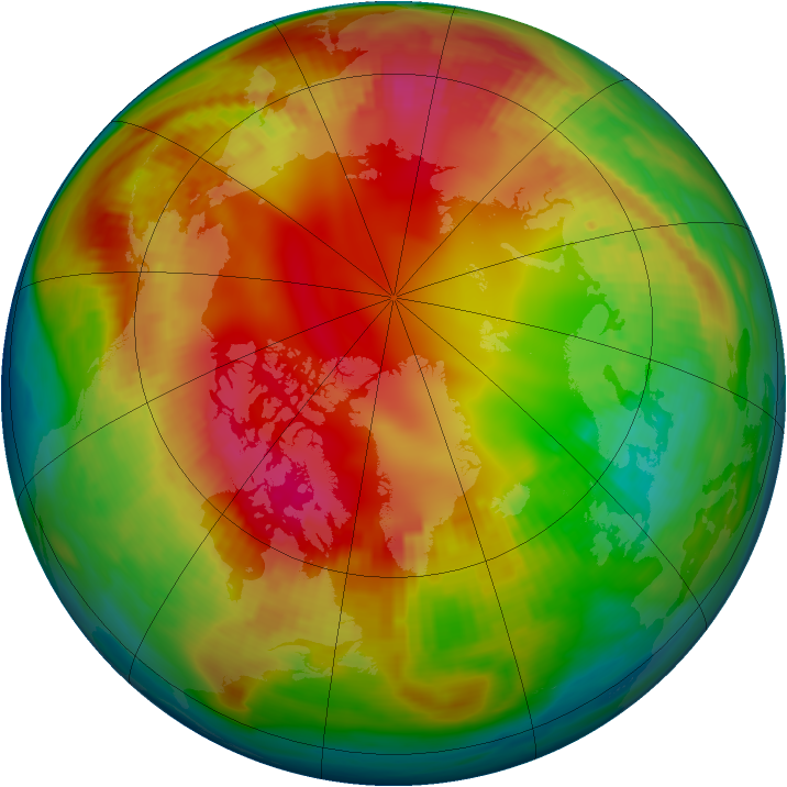 Arctic ozone map for 31 January 1987